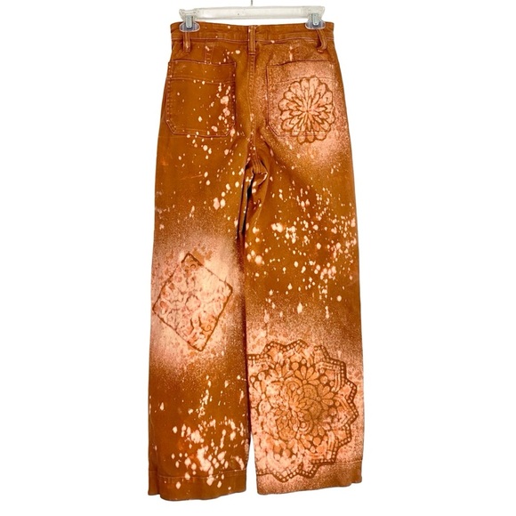 Madewell Emmett Wide Leg Jeans Pants Womens Size 24 XS Upcycled Floral Mandala - Picture 3 of 14